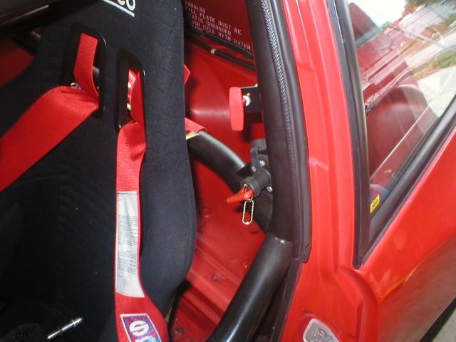 Fire extinguishing system actuation on the top handle there, and battery cut-off right below it.