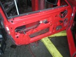Drivers gutted door. Still a few things in there that are going to get torn out. Manual roll up windows are from a 924.