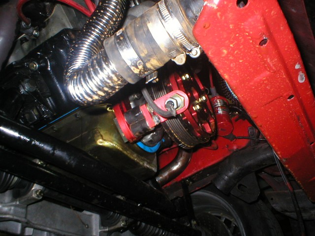 MSD variable reluctor crank trigger. All custom mounting and bracketry required to mate it to the LT1.