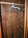 Nice sized closet in the 3rd bedroom. All the closets are solid cedar, which apparently means something to girls :) The access to the attic is also in this closet.