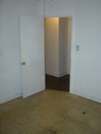 Looking from baby's room out into the hallway. Left is kitchen/livingroom/pc room and right is bathroom/master bedroom.