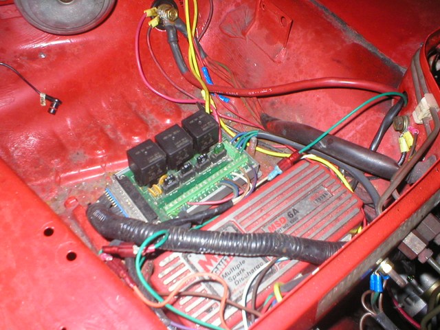 MSD 6A ignition module, and MegaSquirt relay panel.