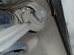 Front passener upper foreward control arm inner bushing. It is completely torn and can be moved laterally.