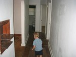 Hallway. Behind is the kitchen, to the left is the livingroom. Ahead is the hall leading to the master bed (first on right), 2nd bed (corner), bath (dead ahead), and arround the corner next to the bath is the 3rd bed.