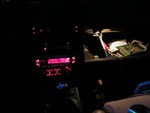 Stupid camera made the radio look pink, but I promise it is just as red as the rest of the lighting.
