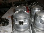 Here you can see the high dome with deep valve pockets, a tell of a high compression configuration.